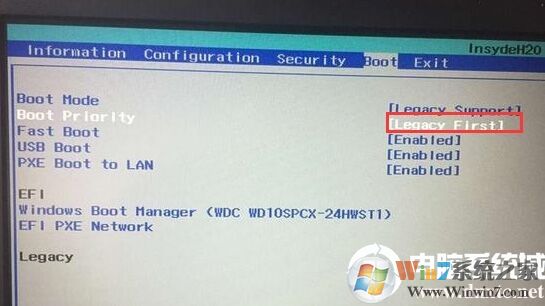 把Boot Priority設置成Legacy First
