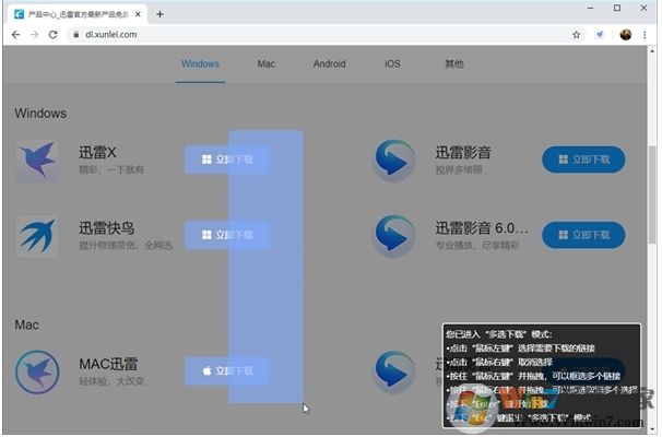 迅雷X多選下載功能怎么用？
