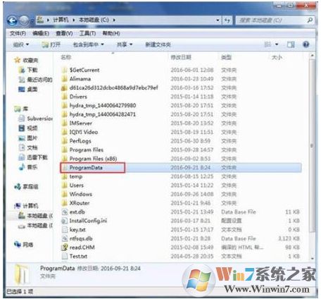 Win7系統(tǒng)C盤找不到programdata文件夾解決方法