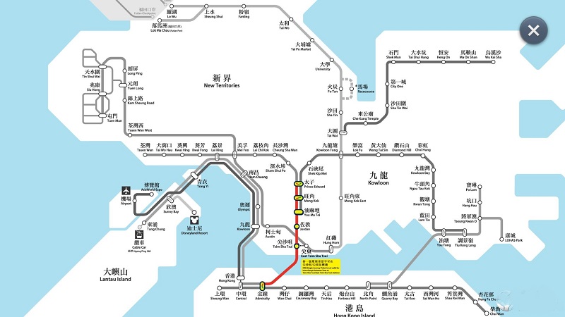 香港地鐵線路圖