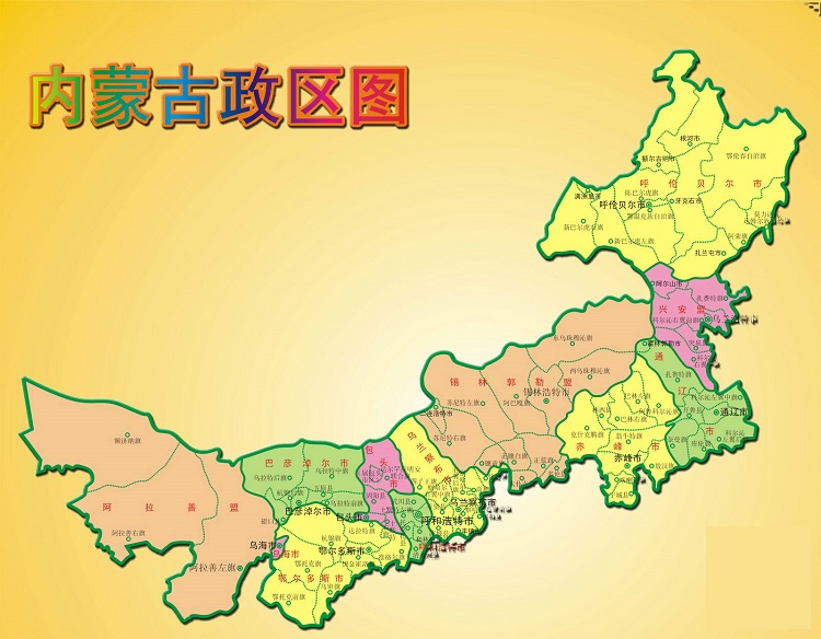 內(nèi)蒙古行政區(qū)劃圖簡圖