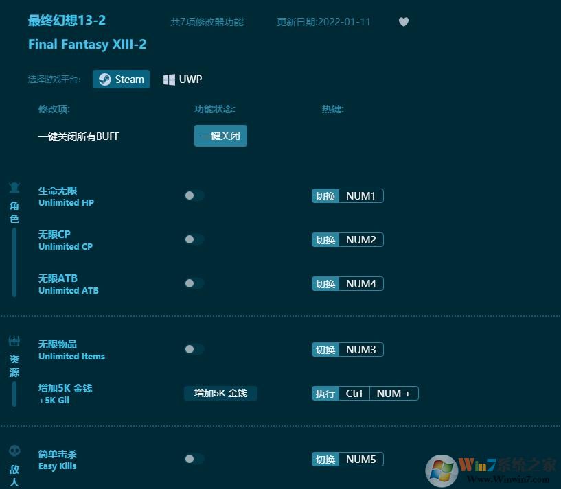 最終幻想13-2七項修改器 風靈月影版