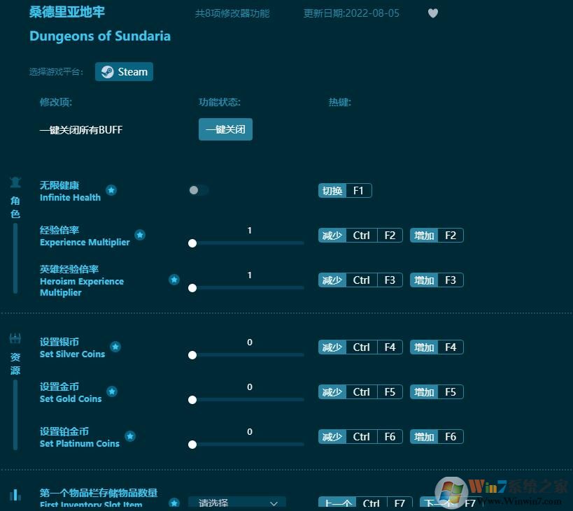 桑德里亞地牢八項修改器 v2022.8最新版