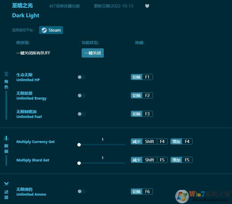 至暗之光七項(xiàng)修改器 v2022.10最新版